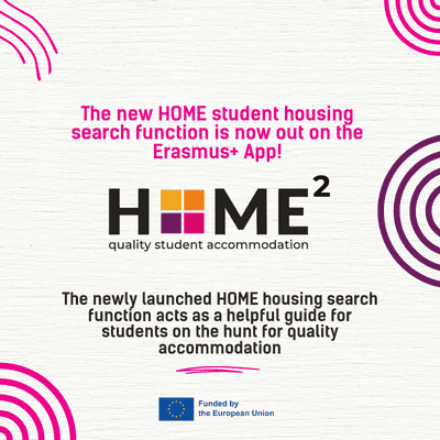 Launch of the HOME housing search function integrated into the Erasmus+ App